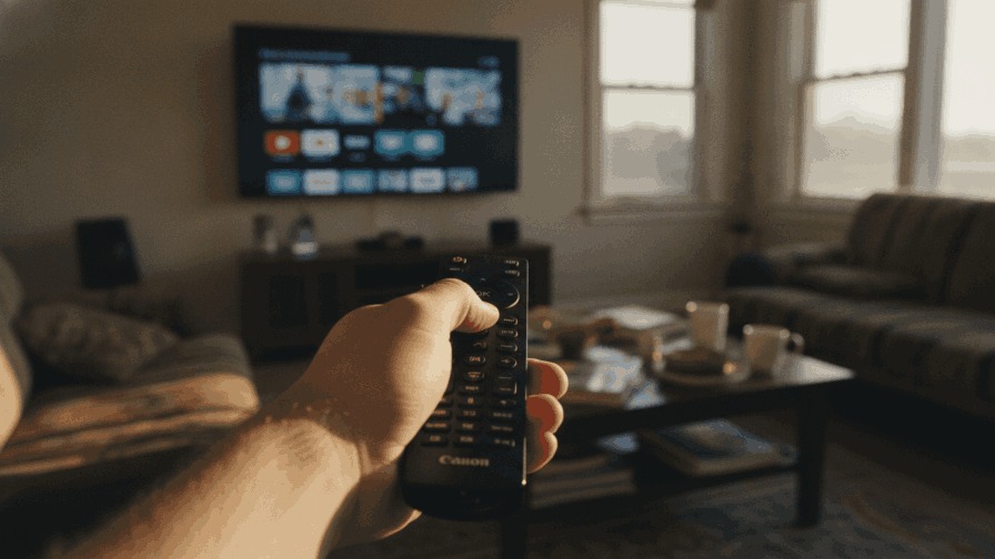 Pointing a remote at a smart TV